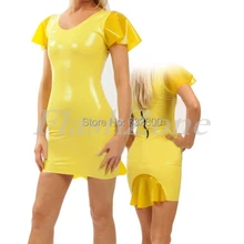 Латексная мода платье резиновая одежда