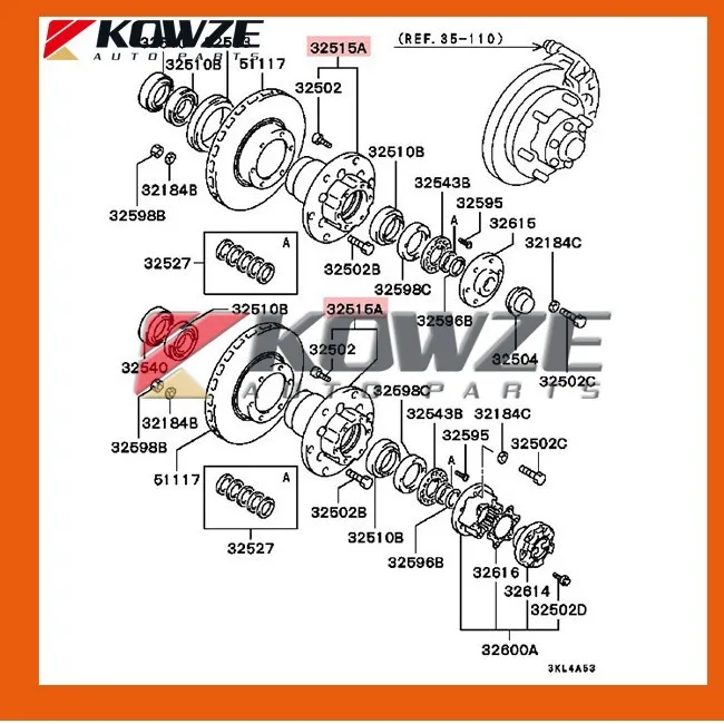 2 шт Передняя Ступица колеса для Mitsubishi Triton L200 Pajero Montero Shogun Sport Challenger Nativa 1996-2004 MB891088