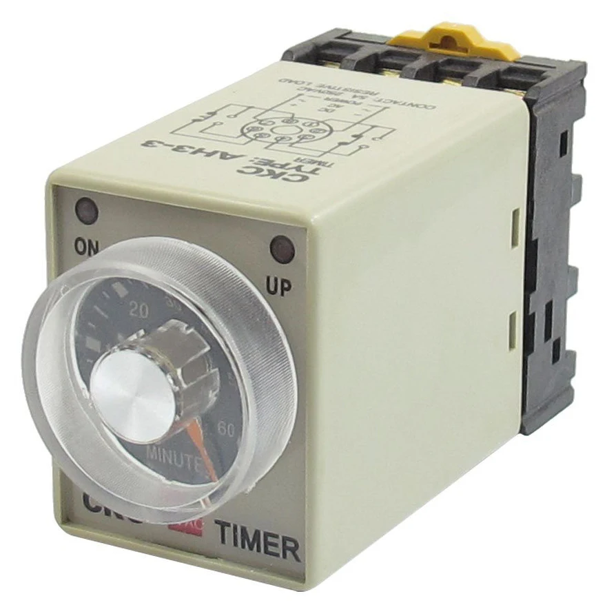 AC 110V 8P 0 60 Minutes Range Adjustable Delay Timer Time Relay AH3 3 ...