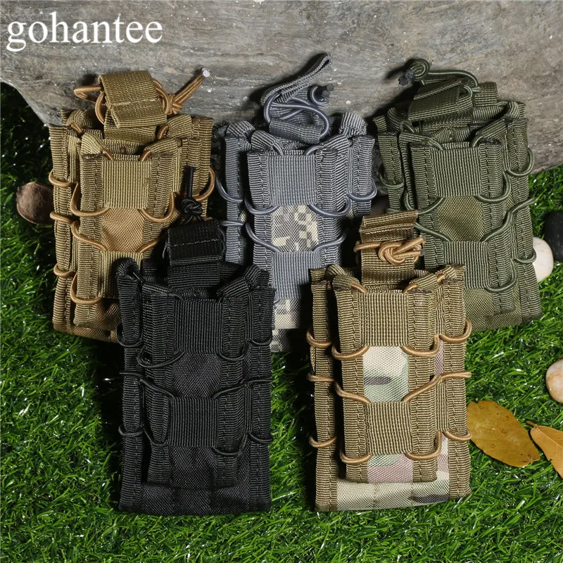 

gohantee MOLLE Military Bag Tactical Magazine Pouch Stacker Double Open Top Mag Pouch Holster Hunting Flashlights Pistol 5colors