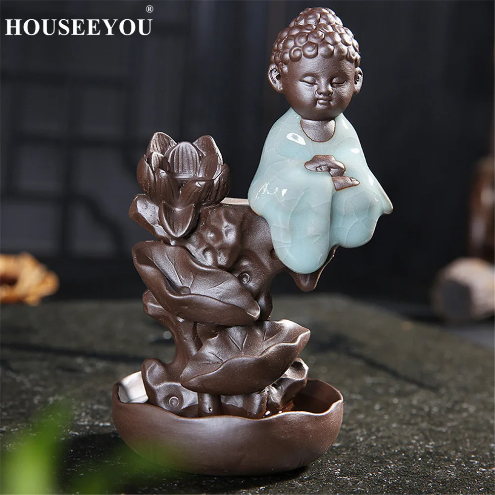 Houseyou маленький монах с ледяной трещиной горная благовония Керамическая