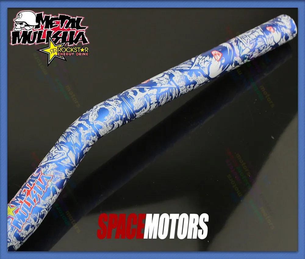 Синий mulisha fat bar 28 мм комплект зажимы руля grip pad Мотоцикл dirt pit bike fmx stunt YZ YZF WR XG 150 225 250 450