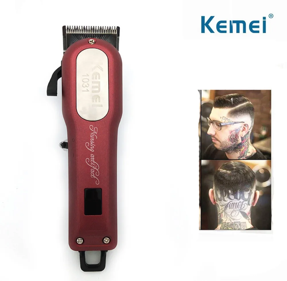 Дешево Kemei профессиональный беспроводной стрижки волос электрические триммер для бороды мощный волосы станок для бритья для стрижки волос Бритва ...