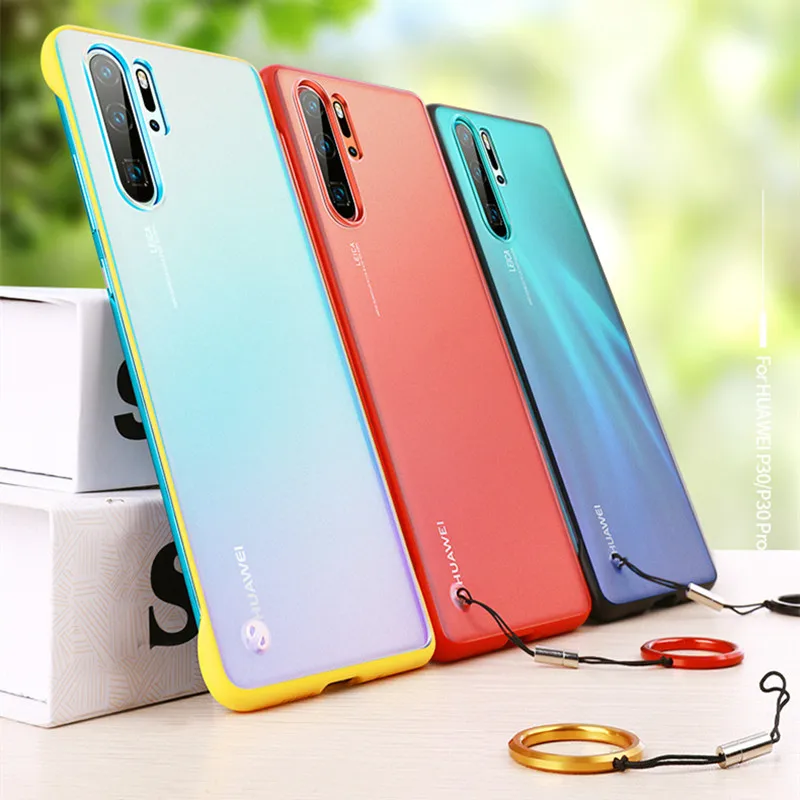 Прозрачный матовый чехол для телефона huawei P30 Pro, Безрамное кольцо, дизайнерский жесткий чехол из поликарбоната для huawei P30 P20 Pro Honor V 20, чехол