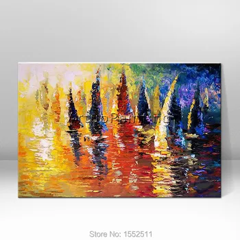 Hand painted abstract oil painting boat ship sailing canvas oil paintings Wall art Pictures for living room modern wallpaper 2 Hand painted abstract oil painting boat ship sailing canvas oil paintings Wall art Pictures for living room modern wallpaper 2