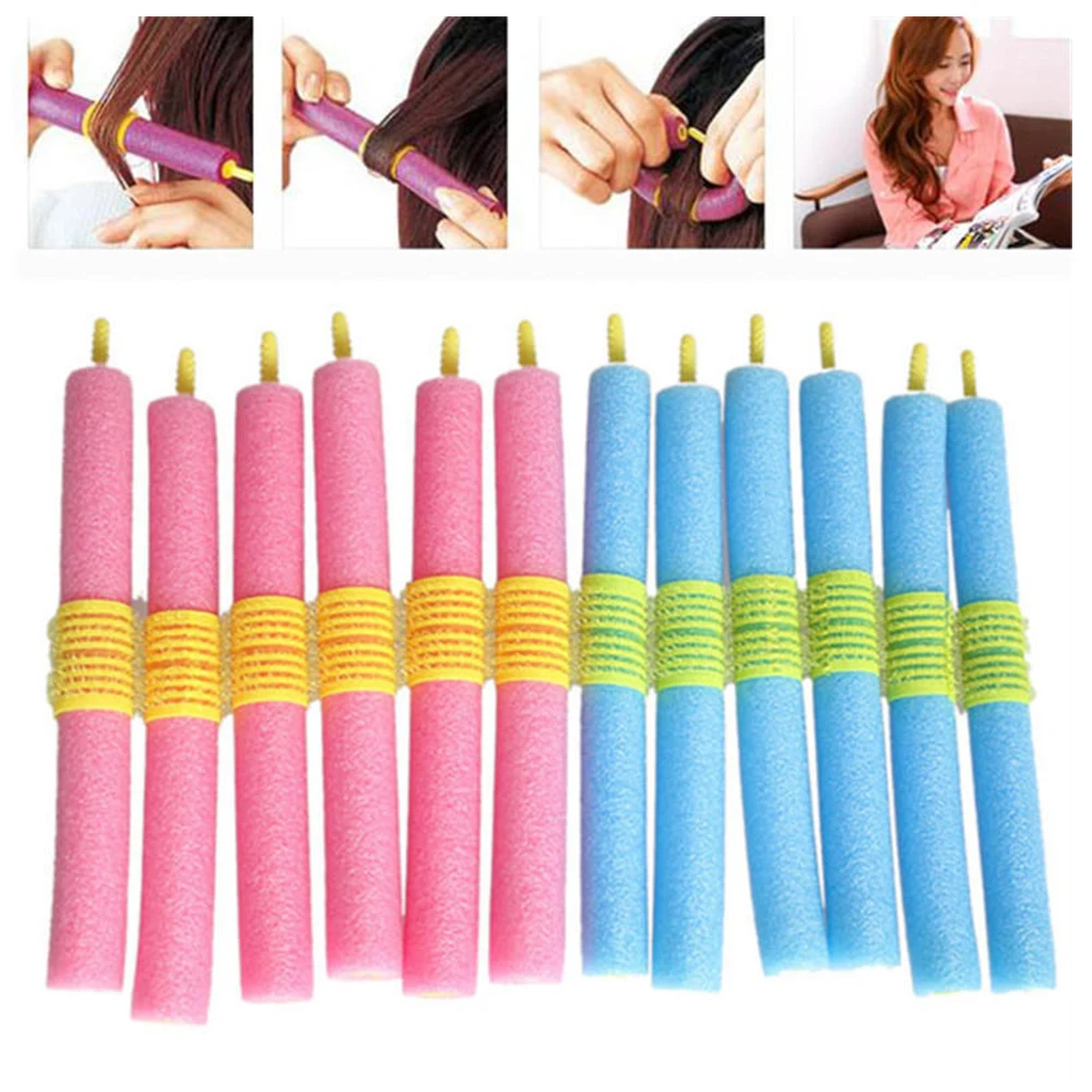 

Fashion Magical Wavy No Heat Hair Curlers Foam Roller Soft Sponge Twist Hair Rollers Easy Twist Rollers Device Hair styling Tool