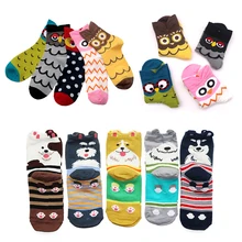 Женские носки с героями мультфильмов, короткие женские носки с забавными животными, хлопковые весенне-осенние милые женские носки до щиколотки, Sox Calcetines Mujer