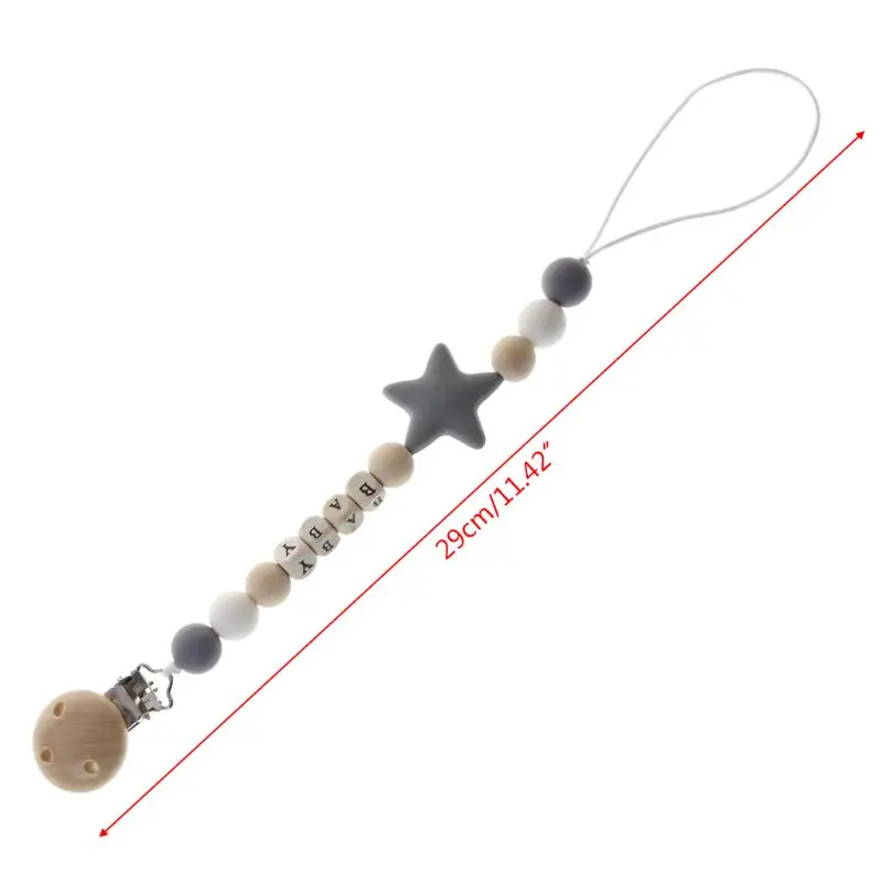 Пустышка цепи для кормящих звезда кулон цепочки и ожерелья Прорезыватель Соска веревка Ниппель для клипа держатель новорожденный малыш