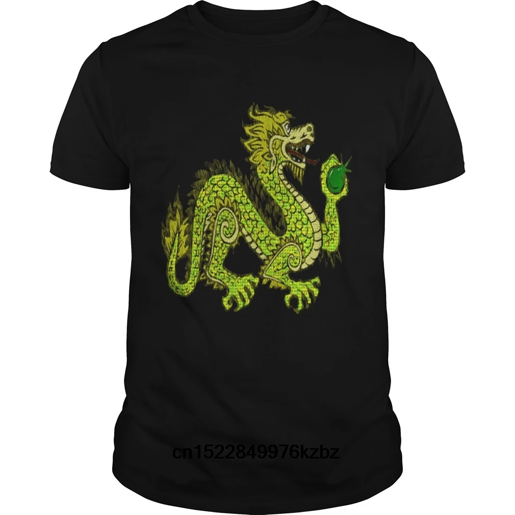 Забавная Мужская футболка Женская Новинка asia_green_dragon Экологичные футболки крутая