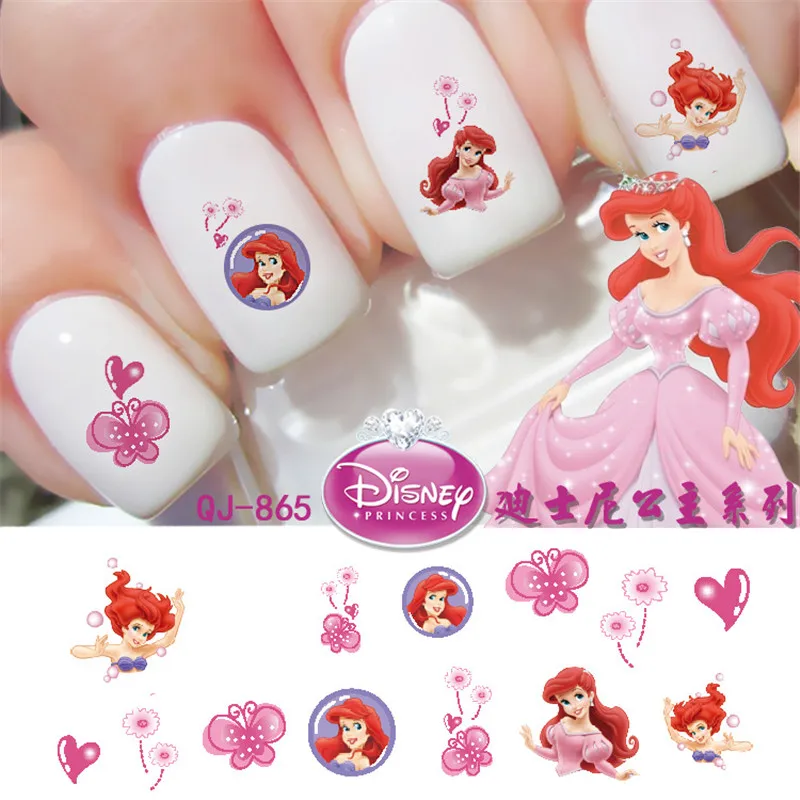 Disney Children's Sticker Princess Nail Sticker Nail Art 3D Nail Sticker blue dress Toys