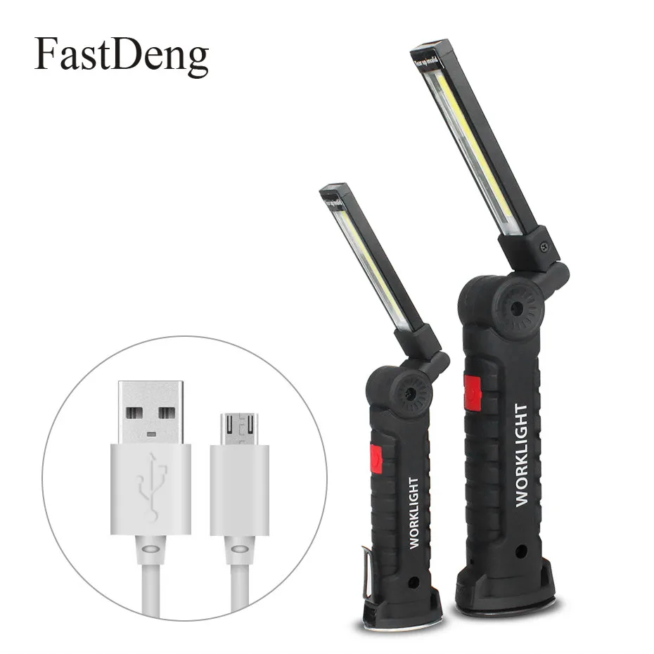 

COB Flashlight Portable 5 Mode Torch USB Rechargeable LED Work Light Magnetic COB Lanterna Hanging Hook Lamp For Outdoor Camping