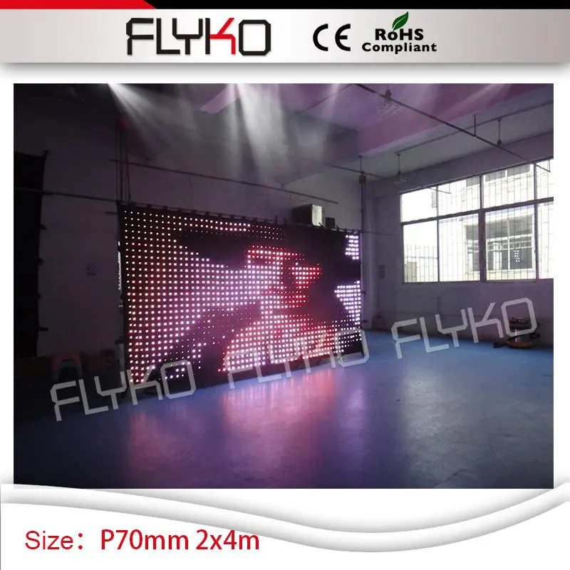 P7CM новый продукт Высокий прозрачный занавес сценический светодиодный экран просмотра видео 7ft на 14ft