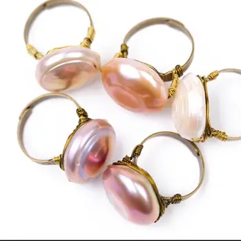 

Gorgeous Handmade Silk Edison/Baroque Pearl Ring Women Gift word Jewelry free shipping
