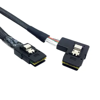 

Ultra Slim Flat Left Angled 90 Degree Mini SAS 36pin SFF-8087 to 8087 Data Raid Cable 50cm 0.5m
