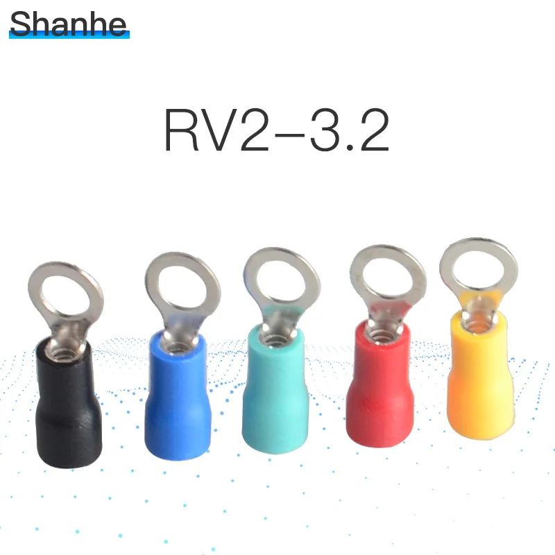 

50PCS Insulated Ring Connect Terminals RV2-3.2