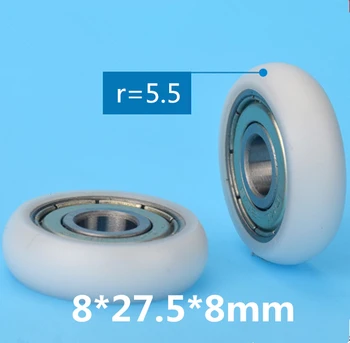 

5pcs 8*27.5*8mm R type POM pulley for 3D printer bearings 608zz European standard 2020 wheel