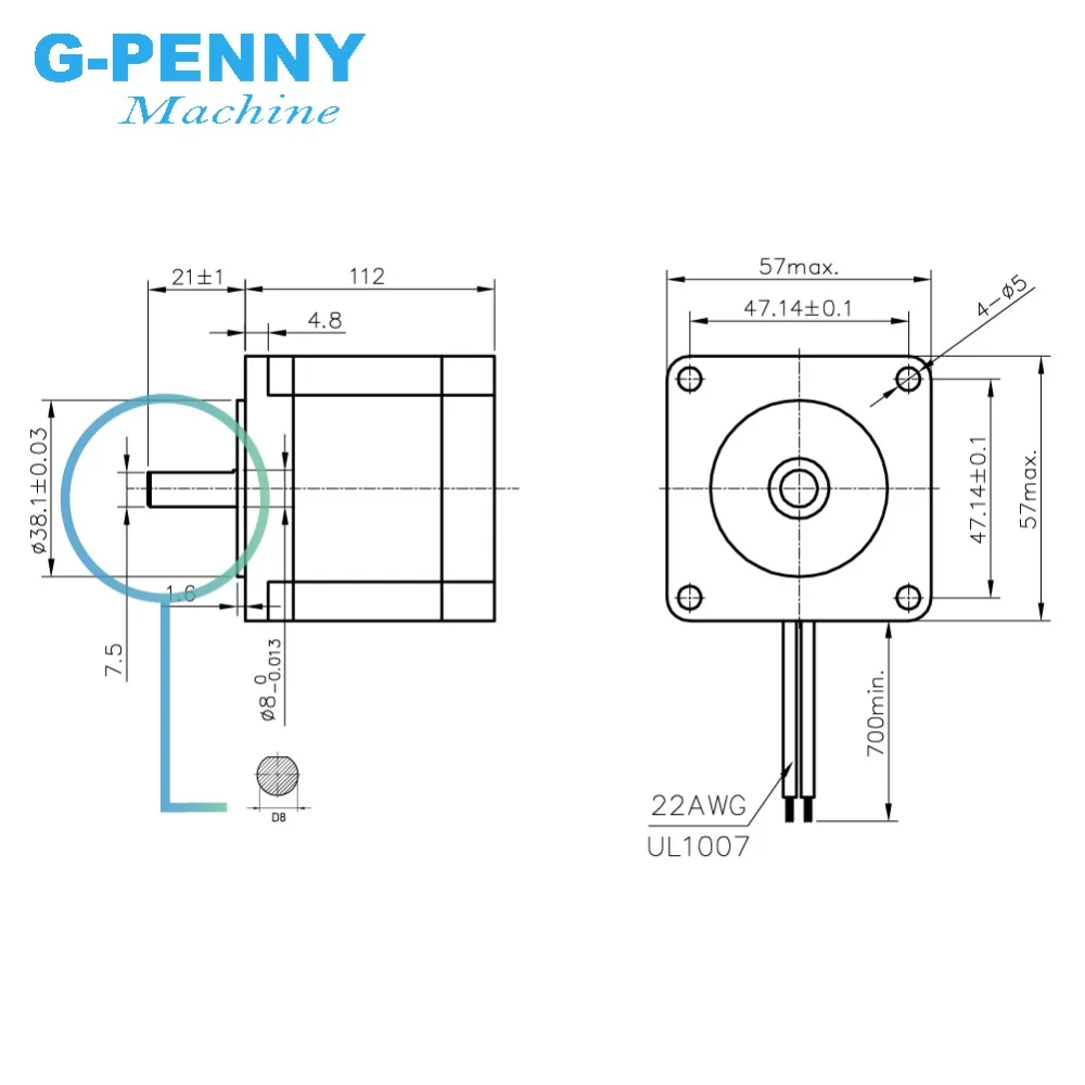 NEMA23 stepper motor 57x112mm 4-lead 3A 3N.m / Nema 23 motor 112mm 428Oz-in  for 3D printer for CNC engraving milling machine