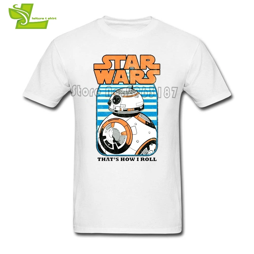 cheap How BB 8 Rolls Star Wars T Shirt Adult New Coming Unique Tshirt Leisure Customized T Shirt Men Cotton Novelty Teenboys Clothes