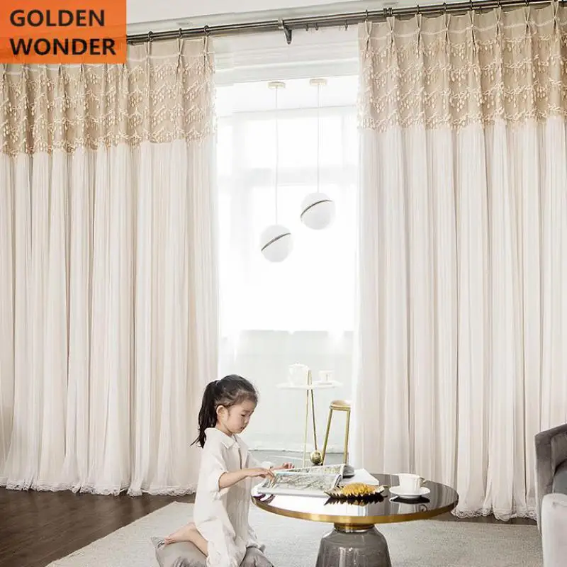 New Korean Beautiful Curtains Lace Finished Product Living Room Bedroom