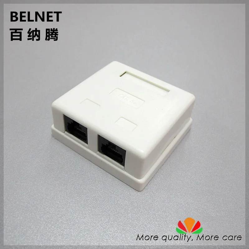 

RJ45 junction box CAT5e network connector 2 port Desktop box 2-port extension cable JB ethernet box Not required bottom box