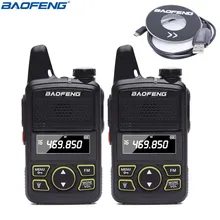 Из 2 предметов BAOFENG BF-T1 мини-детский BF T1 Walkie Talkie UHF 400-470 mhz 20CH портативный любительский радиопередатчик портативный трансивер + кабель для программирования