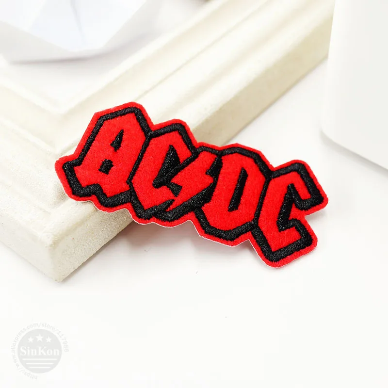 AC DC(Размер: 3,4x7,0 см) DIY тканевые Значки для украшения патч для джинсов сумка для одежды Одежда для шитья украшения аппликация нашивки