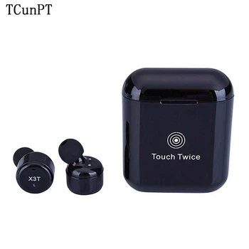 

TCunPT New X3T Touch Control True Wireless Bluetooth Earbuds Earphone Mini Sport Earphones with Charging Case for Smart Phones