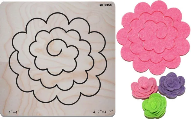 

New DIY Building 3D Flower wood moulds die cut accessories for Leather paper felt Steel Punch -leather crafts Wood laser dies