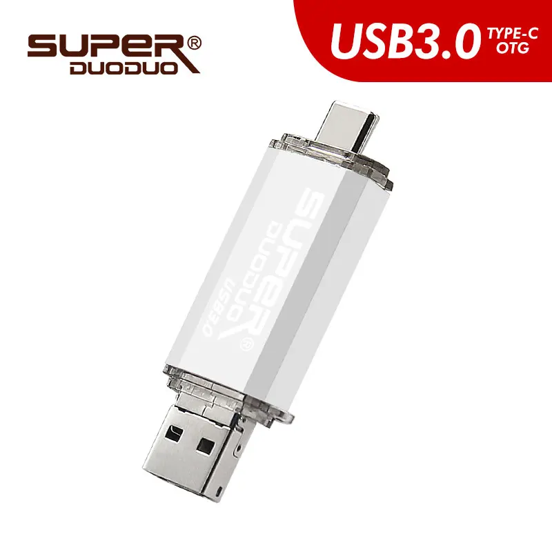 2 в 1 type-C флеш-накопитель usb 3,0 32 Гб 64 Гб 128 ГБ флеш-накопитель usb накопитель оригинальная Емкость Флешки высокое количество u-диск - Цвет: silver