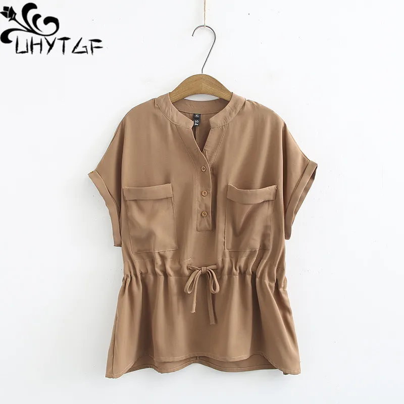 

UHYTGF New blusas femininas casual summer shirt Female Oversized tops and blouses women clothing 4XL plus size Ladies shirts 435