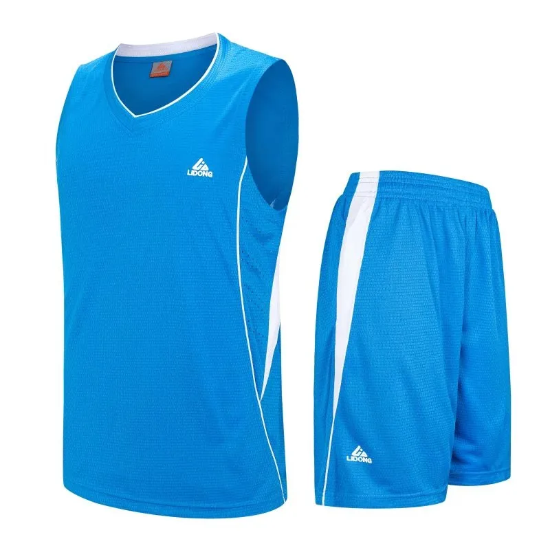 LiDong новые баскетбольные майки спортивная форма без рукавов рубашки и шорты команды тренировочные комплекты, самостоятельная настройка доступны 092 - Цвет: blue