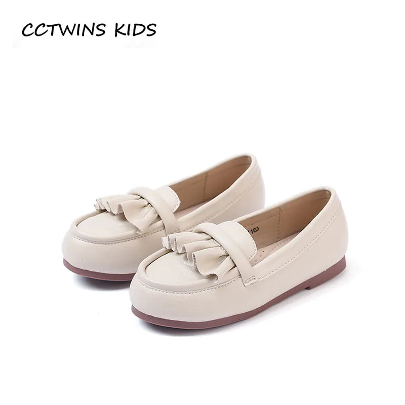 

CCTWINS KIDS 2018 Autumn Baby Brand Slip On Shoe Girl Pu Leather Soft Flat Children Fashion Black Loafer Toddler GL1974