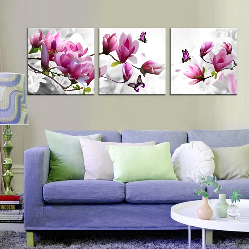 Canvas Print Painting Pictures For Kitchen Modular Picture Posters Room Decor Art Orchid Modern Flowers 3 Panel Wall Art Poster