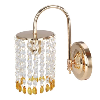 

Stunning Gold Wall Light Crystal Lamp Wall Sconce---Add Drama To Your Home (without a pull cord) Dropshipping