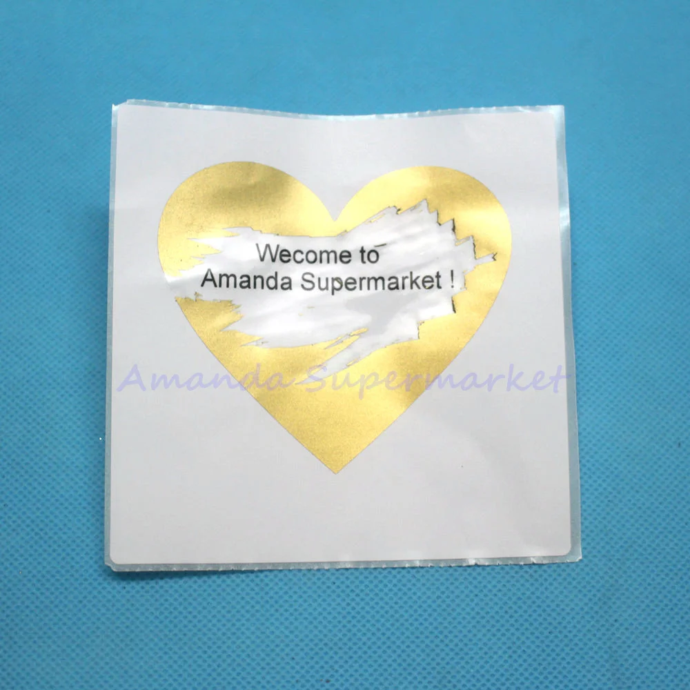 

10Pcs Scratch Off Sticker 70x80mm Love Heart Shape Gold Color Blank For Secret Code Cover Home Game Wedding Message Sticker
