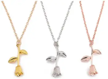 

120PCS New Pink Rose Gold Flower Choker Statement Necklace Bijoux Collier Femme Women Charm Maxi Boho Jewelry