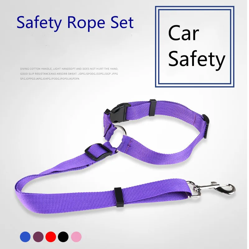 

Tyteps Pet Dogs Car Seat Belts Breakaway Nylon Strong Dog Harness Pet Harness With Safety Rope Sets 5 Colors For Drop Shipping