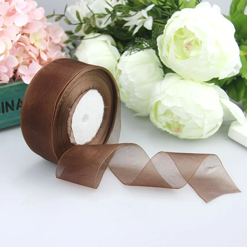 4cm 45meter Crystal Organza Ribbon Roll Invitation Card Gift Box Packaging Ribbon Sewing Craft For Home Wedding Party Decoration - Цвет: T17