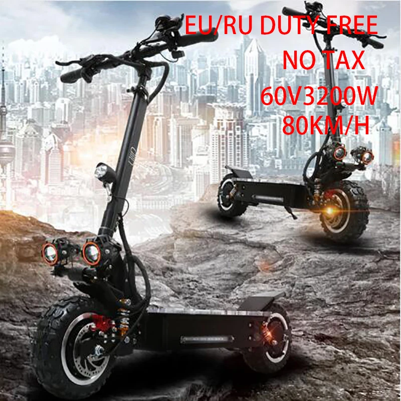 Clearance 3200W 60V 80KM/H Electric Scooter 11" Off Road Adults Foldable Samsung Battery Electrico Motor Hoverboad Skateboard E Scooter 0