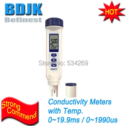 

0~1990us /19.9ms Digital Conductivity Meters with Temp. Display Pocket Conductivity Tester