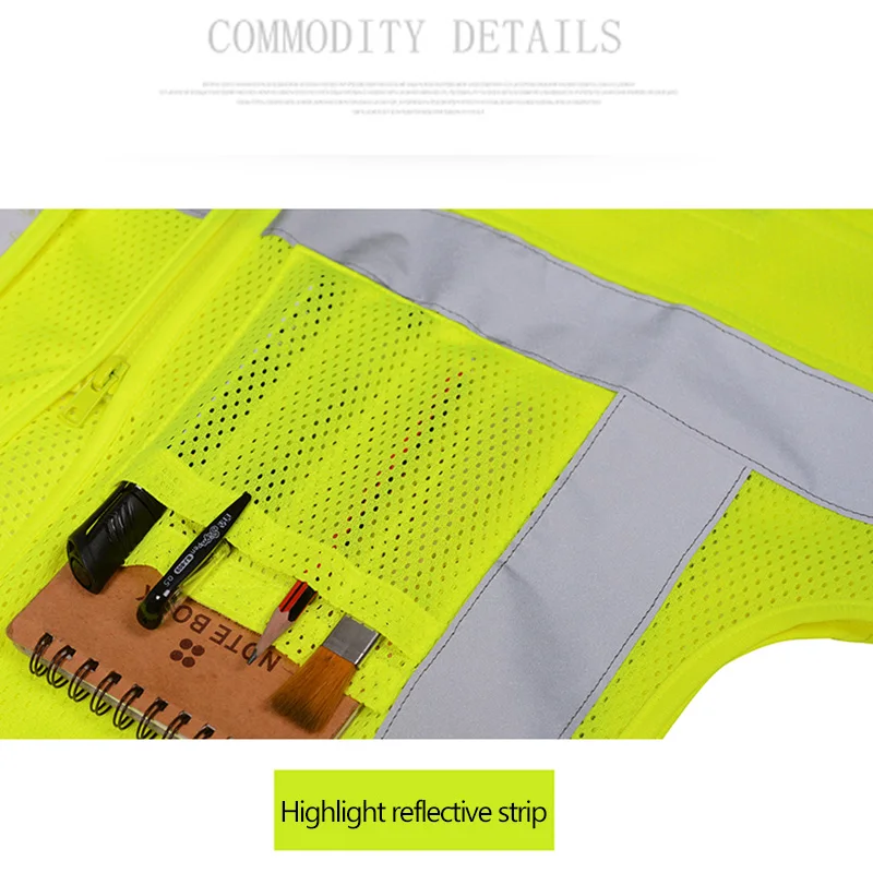 SFvest HI VIS VIZ жилет руководителя высокой видимости светоотражающий сетчатый жилет Мульти-карман жилет безопасности со светоотражающими полосками сетчатый жилет