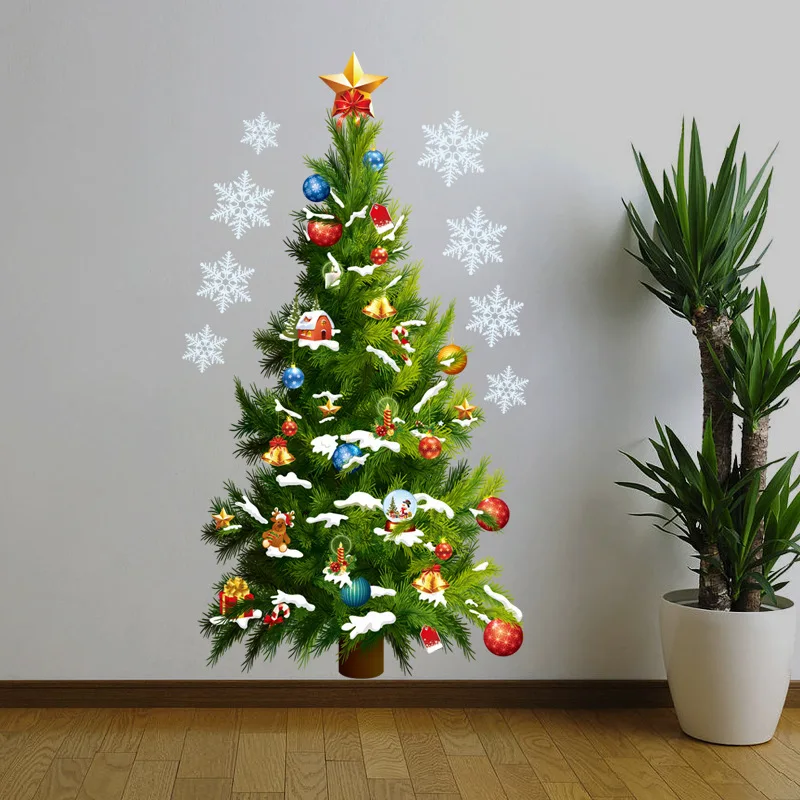 

Christmas Tree Wall Stickers Removable DIY Art Decals Christmas Decoration for home Adesivos De Natal New Year Decoration