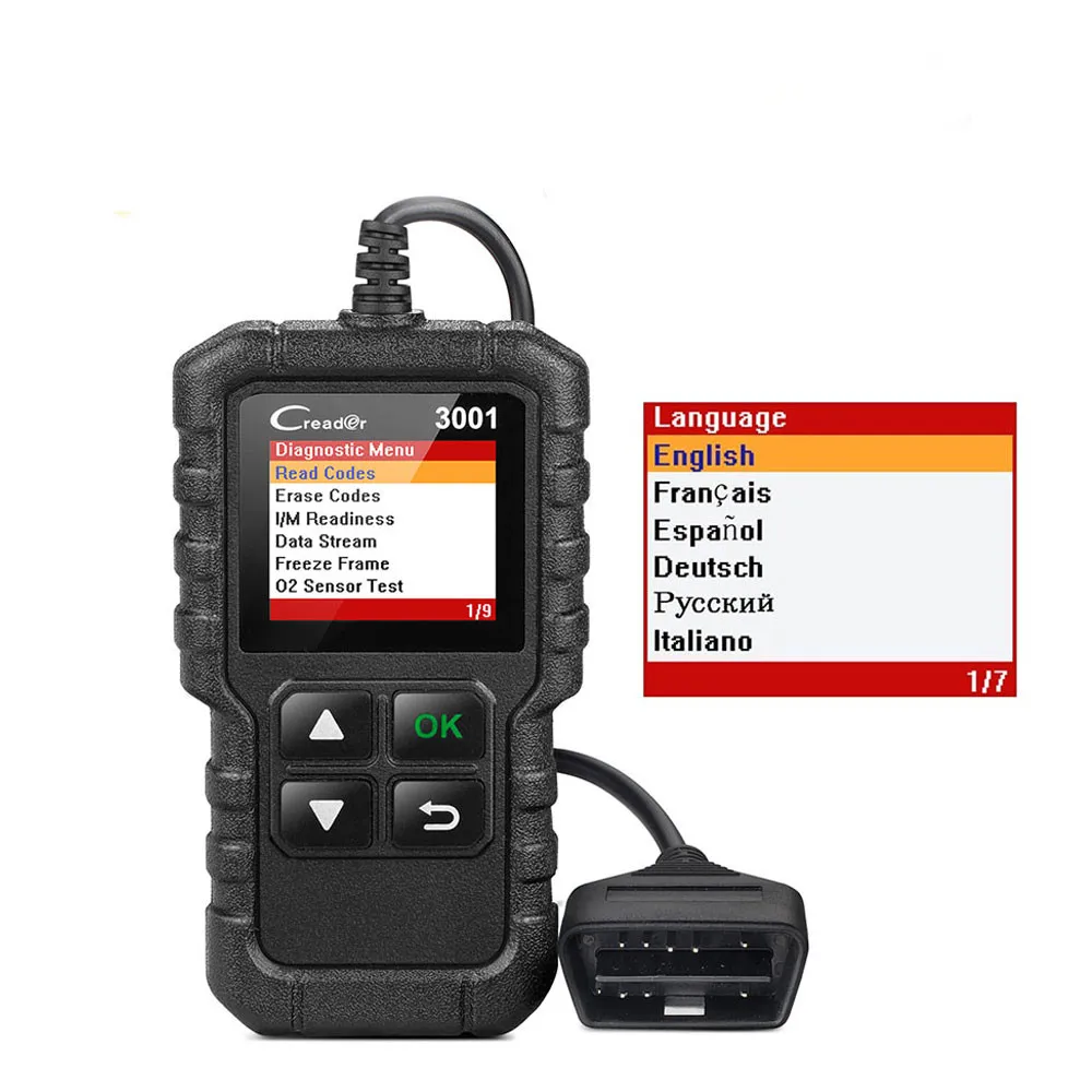 Считыватель кодов LAUNCH X431 Creader 3001 полный OBD2 OBDII CR3001 Автомобильный диагностический