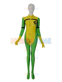 

X-men Rogue Costume the most classic halloween cosplay female spandex X-men costume show zentai suit hot sale free shipping