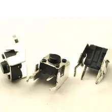 20pcs/lot 6x6x5MM Right Angle 4PIN Tactile Tact Push Button Micro Switch Direct Plug-in Self-reset DIP Free Shipping