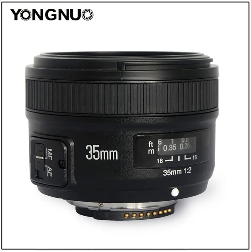 35 мм Объектив Светодиодная лампа для видеосъемки Yongnuo YN35mm F2.0 широкоугольный объектив с фиксированным фокусным расстоянием цифрового однообъективного зеркального фотоаппарата объектив для canon 600d 60d 5DII 5D 500D 400D 650D 600D 450D 60D 7D
