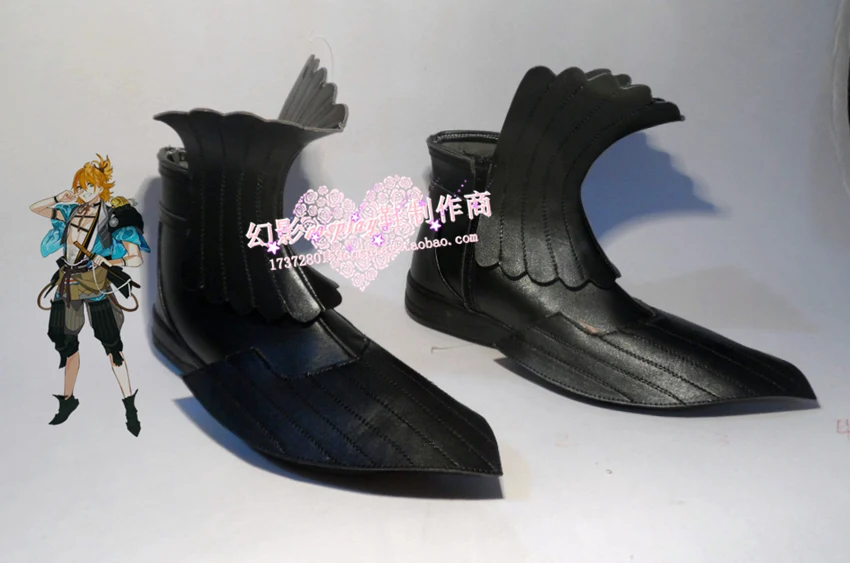 

Touken Ranbu Urashima Kotetsu Black Halloween Cosplay Shoes Boots H016