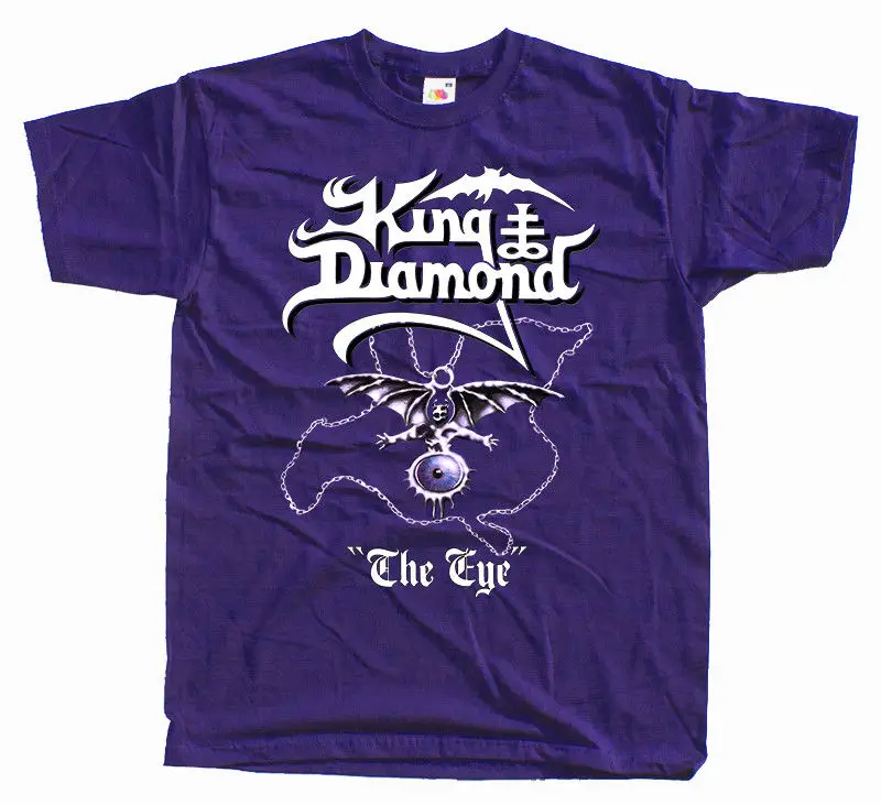 KING DIAMOND-THE EYE 1990 фиолетовая футболка размеры S-5XL 100% хлопок Мужская забавная с