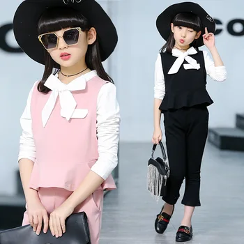 

Children's Wear 2018 Spring and Autumn New Korean Girls 'Suit Three Pieces Children's Pants Set