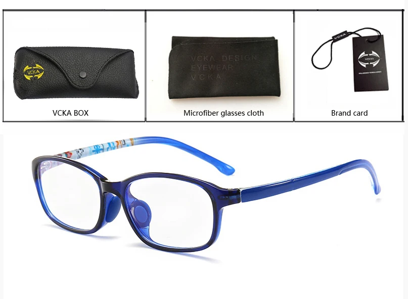 VCKA, очки для детей, анти-синий светильник, оправа для очков TR90, детские очки, гибкие мягкие очки, ультра-светильник, компьютерные защитные очки - Цвет оправы: 10